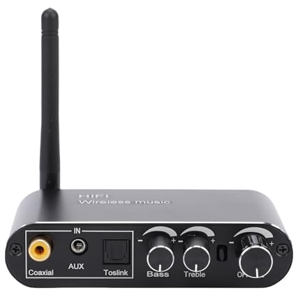 Bewinner Digital Till Analog Omvandlare med Bluetooth 5.1 -mottagare, DAC med Optisk Koaxial USB -ingång Till AUX -utgång, HIFI Audio Adapter för Home Stereo System & Högtalare