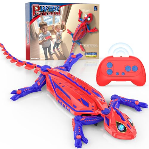 Mieryd Geco Telecomandato, Lucertola Telecomandata muro con occhi LED, Spider RC Robot Giocattolo Bambini, Interattivo Gioco lucertola si arrampica sui muri, Regalo Compleanno Giochi Bambino 3-8 Anni