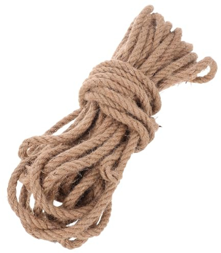 SEWACC Cuerda de Yute Resistente 10mm X 15m Hilo Natural para Manualidades y Jardinería Cuerda Decorativa para Embalaje Atado de Flores y Proyectos DIY y Adornos Exteriores