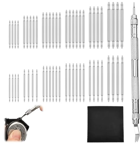 Funver 58 Pcs Montre Barre à Ressort Outil, Kit de Réparation, Attache Bracelet Montre(16-26mm) pour Changer Les Bracelets