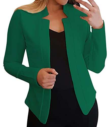 Generisk kort kavaj, figursydd, festlig kavaj, kavaj dam, elegant kort för klänning, öppen front, kofta, långärmad kavaj, enfärgad, businessblazer, kontor, kostymjacka, affärsjacka, ledig, kontor