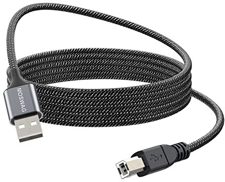 MOSWAG USB Druckerkabel 1,5m Scanner Kabel USB Typ A auf Typ B Druckerkabel Langlebiges High Speed USB2.0 Scannerkabel für HP, Canon, Dell, Epson, Lexmark, Brother, Samsung und mehr
