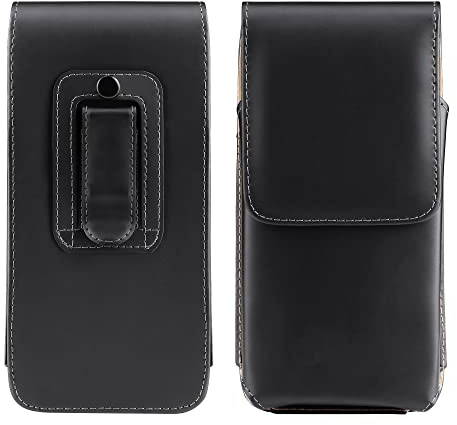 kwmobile Gürteltasche Hülle für Handys mit Gürtelclip - 17,2 x 8 cm Kunstleder Gürtel Case mit Gürtelschlaufe Schwarz