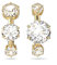 Swarovski Constella Ohrspangen, Asymmetrisches Design, Rundschliff, Weiß, Goldlegierungsschicht