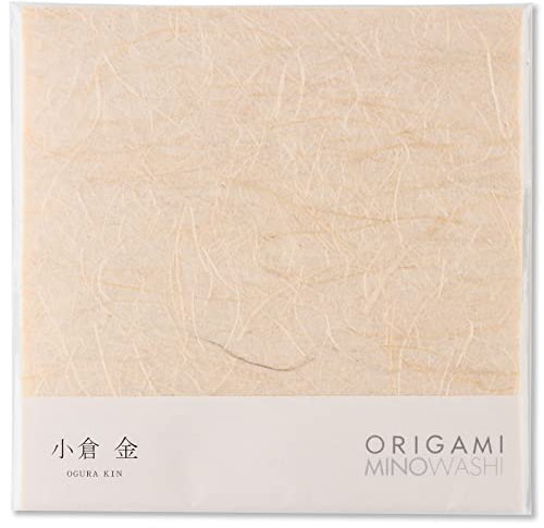 Japanisches Traditionelles Mino Washi Origami Papier 15.5 cm, 20 Blatt - Hochwertiges Washi Papier, Natürliche Hanffaser Textur (Kin Gold)
