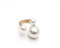 BSLVWG Große Blume Perle Ehering für Frauen Mädchen Vintage CZ Kristall Faux Perlen Ball Blume Einstellbare Offene Band Wrap Geburtstag Cocktail Party Ring Komfort Fit Schmuck Geschenk