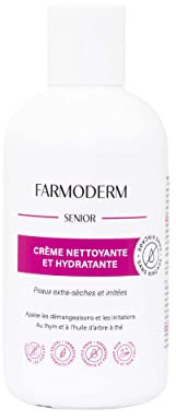 Farmoderm Gel Douche sans Rinçage & Hydrante pour les Personnes Agées - Crème nettoyante antibactérien & anti-odeur pour les peaux sèches & sensibles - Pour les personnes âgées, alitées, incontinentes