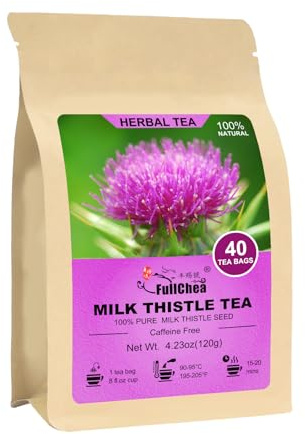 FullChea - Milk Thistle Tea Bags, 40 Teabags, 3g/Bag - Natural Milk Thistle Seed