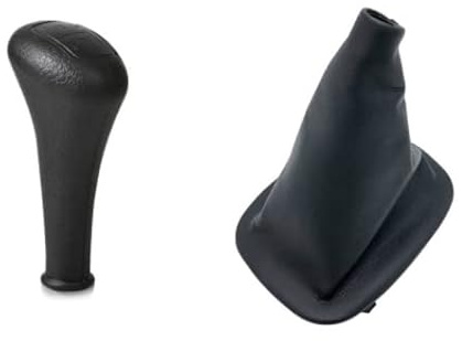 Cakievro Kit Pomello Leva Cambio 5 Marce + Cuffia Soffietto – Ricambio per Benz Classe C W201 W202 / Classe E W123 W124 / Classe S W126 W140 / 190 W190 / G W463 – Sostituzione Testa Leva Cambio