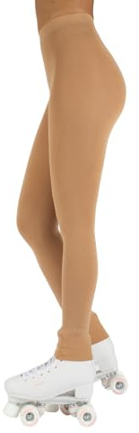 CALZITALY Medias de patinaje artístico para mujer, medias sin pie, leggings de skating, pantamedias opacas, 80 den, fabricadas en Italia, Skin, Large-X-Large