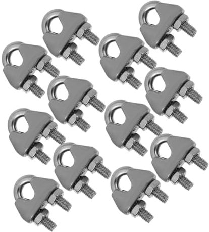 JECOMPRIS 12piezas Sujetador Cables Abrazaderas Cuerda Alambre Unit Clip u Abrazadera Cable Acero Inoxidable