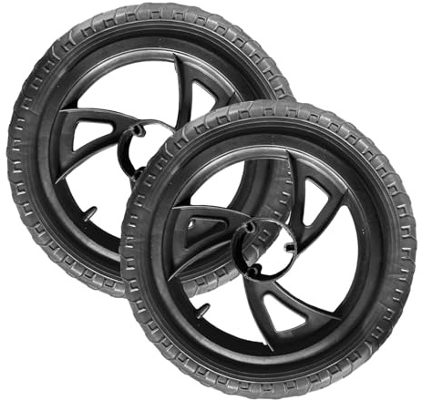 Hellery di Ricambio per Bici Senza Pedali, Ruote di Supporto per Bicicletta, Pneumatici Pieni, Prevenzione Forature, Pezzi di Ricambio, Nero