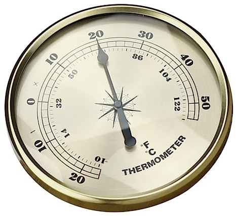 NOLITOY Thermomètre Rond Métallique Pour Intérieur Et Extérieur Affichage Numérique Format Jauge De Température Précise Pour Garage Patio Et Laboratoire