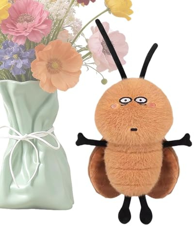 Generisch Peluche mignonne en forme de cafards, en peluche douce, décoration fantaisiste pour chambre d'enfant, bureau et table de chevet, fille et compagnon de voyage
