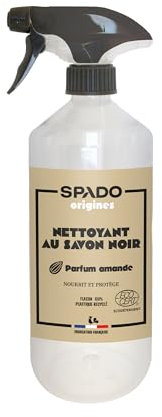 SPADO Origines - Savon noir à l'huile de lin - Nettoie, dégraisse, protège - Parfum amande douce - ECOCERT - 750ML - Fabrication française