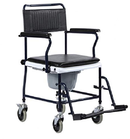 SEDIA COMODA WC SMONTABILE SU 4 RUOTE PER ANZIANI Mod. AB-56 - DIM. SEDUTA 44 cm