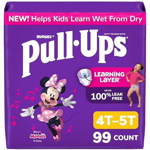 Pull-Ups Girls' Potty Training Pants, Size 4T-5T Training Underwear (38-50 lbs), 99 Count (3 Packs of 33)
