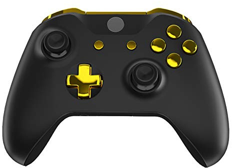 eXtremeRate Boutons de Remplacement Complet pour Xbox One S/X Manette, Trigger LB RB LT RT Bumpers D-Pad ABXY Start Back Sync Buttons Customisé pour Xbox One S/X Manette Modèle 1708, Doré Chromé