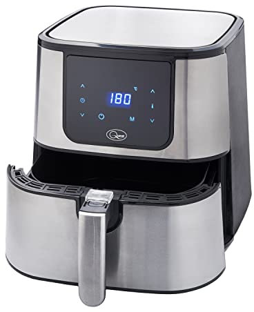 Quest 33889 5.5 Litre Air Fryer/Stainless Steel Materials/Detachable Basket/Non-Stick Coating/Adjustable Thermostat with 60 Min Timer/Easy Operated Digital Display