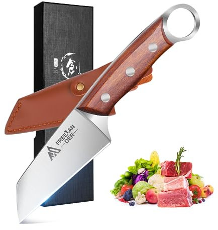 Freelander Coltelli da Cucina Professionali, Coltello da Chef Giapponese, Coltello da Disosso Affilato, Coltello da Carne con Fondina per la Cucina di Casa e il Campeggio All'aperto