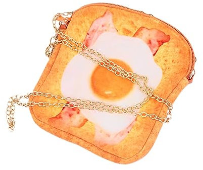 Holibanna 1pièce Chaîne Forme Toast Pour Femme Bandoulière Original Bacon Et Œuf Pouch Pratique Et Élégant Pour Téléphone Et Accessoires