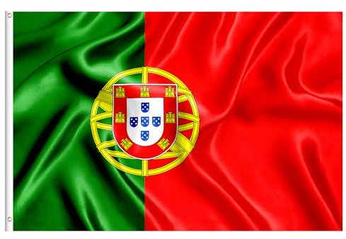 Bandera Grande de Portugal 90x150 cm (5x3ft) Gigante Estandarte portugués para Mundial de Fútbol 2026 Fiesta Nacional Juegos Olímpicos Deportes Decoración Adornos Bar Jardín Calle Tifosos