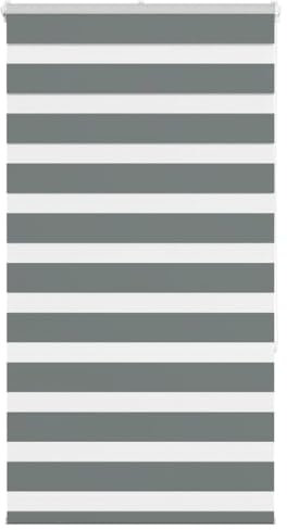 vidaxl zebra blind dark grey 70x150 cm – polyester fabric with aluminium rail | adjustable two-layer privacy roller shade for living room, bedroom, office