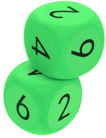 TOYANDONA Dados Grandes De Espuma 2.36 Pulgadas Paquete De 2 Dados Blandos Gigantes para Juegos Infantiles Actividades Didácticas Y Fiestas En Aula