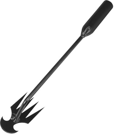 Arrache Mauvaise Herbe, Désherbeur Manuel Acier Inoxydable, Scarificateur Manuel Arrache Pissenlit Couteau Désherbeur Outil de Râteau de Désherbage Tire Racine Outils Jardinage Grattoir (Noir court)