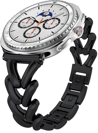 KeHowy Metallarmband för Samsung Galaxy Watch 8 (40 mm 44 mm)/Watch 9 40 mm 44 mm, Dam Elegant Metallarmband Ersättningsarmband för Samsung Galaxy Watch 8 Classic 46 mm 2025 - Svart