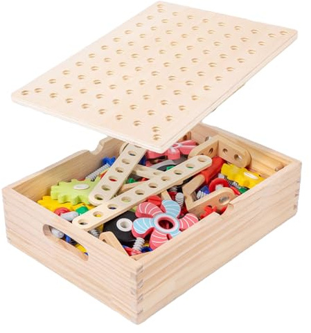 Celuicion Juguetes para niños, juguete de madera, juego de pensamiento de engranajes, juego de mesa, sensoriales, habilidades motoras finas, juguete educativo para niños y niñas