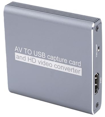 YUEHISY Convertitore da AV a Digitale, Adattatore Multimediale HDMI per la Digitalizzazione di Sorgenti AV, per Videocamera Hi8 VCR DVD, Acquisizione USB su Computer