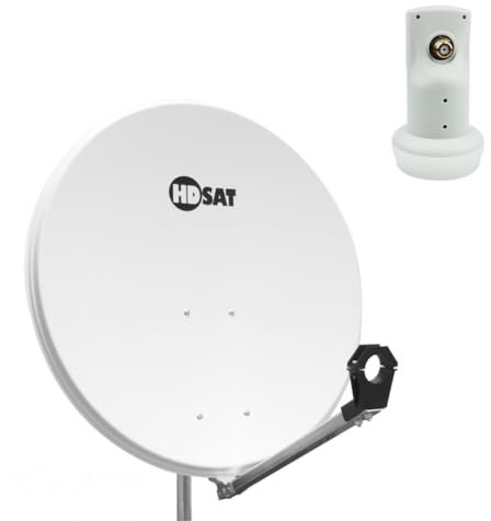 Pack HDSAT Parabole Satellite Acier 80cm + LNB Single HD 4K idéal Astra EUTELSAT