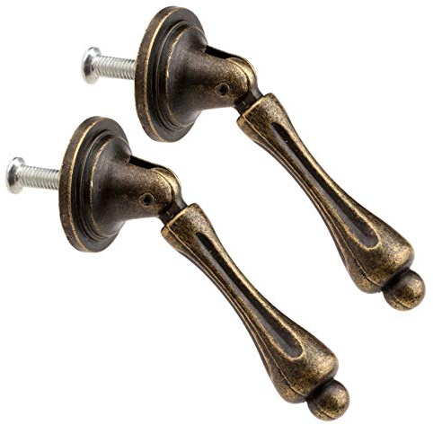 dophee 2Pcs 2.44x 0.94 Antique Brass Door Handle Furniture Cabinet Cupboard Drawer Wardrobe Pull Knobs