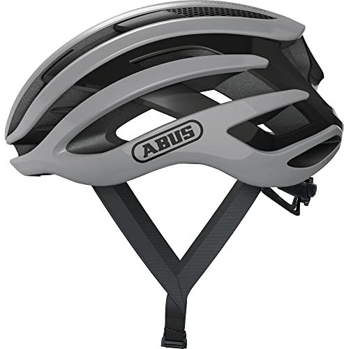ABUS Rennradhelm AirBreaker - High-End Fahrradhelm für den professionellen Radsport - für Jugendliche und Erwachsene - Helm für Damen und Herren - Grau, Größe L