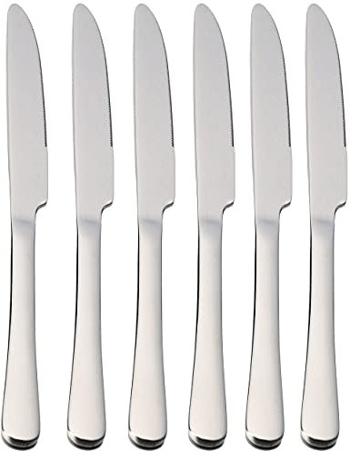 Etrexonline 6 coltelli da tavola in acciaio inossidabile 22,5 x 2,05 cm