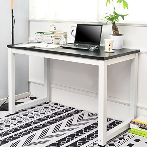 U/N Schreibtisch, Bürotisch, Computertisch PC Tisch, Arbeitstisch, Tisch für Büro, Industrie-Design, 120 * 60 * 75cm (schwarz)