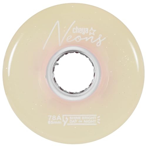 Chaya Roller Skate Rolle Neon LED weiß, 65mm*38mm / 78A, Outdoor Elite Performance, 4er-Pack