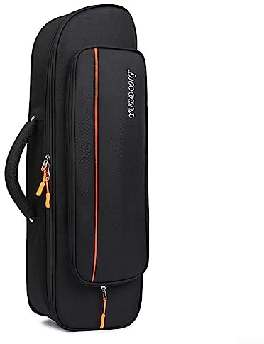 DAZZLEEX Tragbare Trompetentasche, wasserdichter Rucksack, weicher Aufbewahrungskoffer, Messing-Instrumentenzubehör mit Schultergurt, Schwarz