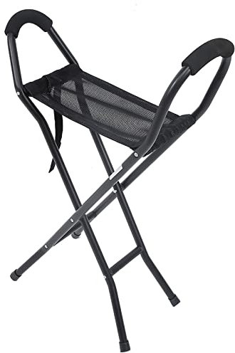 Bastone Quadruplo Pieghevole con Canna da 400 Libbre con Bastone da Passeggio 92 × 28 × 7 Sgabelli Pieghevoli in Canna Pieghevole Sedia da Passeggio Leggera Portatile con Sedile