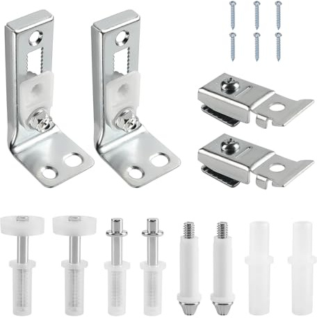 Kit de réparation de porte pliable 12 pièces avec pivots de 0,95 cm, roue de guidage de 2,2 cm à 2,5 cm et supports pour porte pliante en accordéon