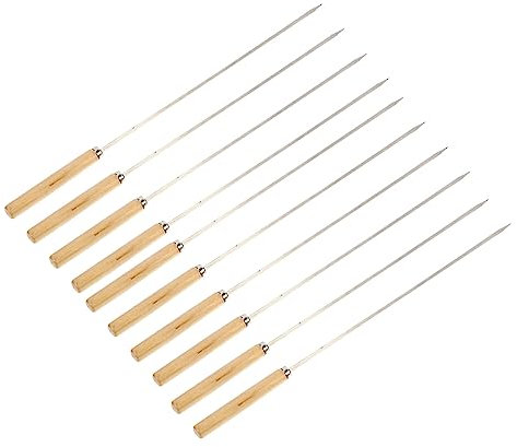 POPETPOP 20 Pz in Kebab Spiedino Shish Kabob Spiedini Coreani Per Barbecue Riutilizzabili Spiedini Kebab Legno Inossidabile Pesante