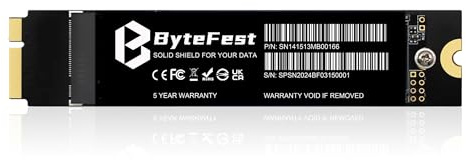 ByteFest 256GB SSD Intern för Apple MacBook Air Mid 2012 A1465 (EMC 2558) A1466 (EMC 2559) (MacOS förinstallerat), intern solid state-enhet