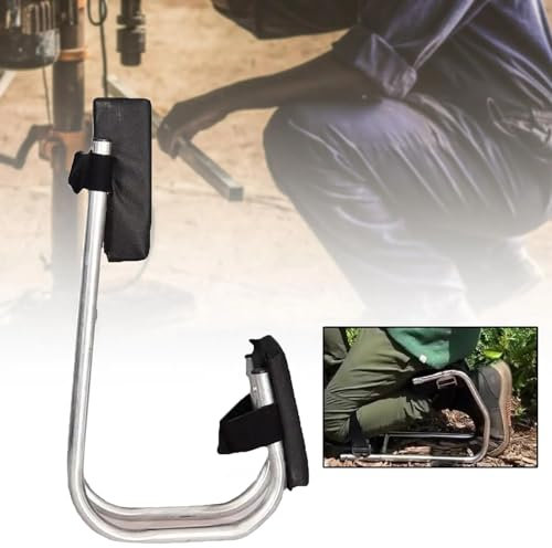 Rusopobe Attelle à Genoux à Une Jambe avec siège Chaise à Genoux Portable pour Le Jardinage – Outils ergonomiques permettant d'économiser du Travail et protégeant Les Genoux(Black)
