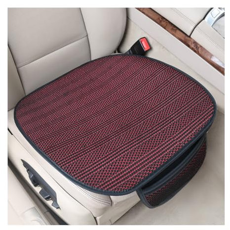 Adunsiaoto 2 Pezzi Accessori Interni Cuscino Universale per Sedili Berlina, Coprisedile Sedile Anteriore Dell'auto con Fondo Antiscivolo, Cuscino Sedile Auto in Tessuto a Rete Ice Mesh(Nero+Rosso)