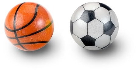 Perixx PERIPRO-303X2H 1,34 Zoll Sport-Trackball 2er-Pack –Basketball- und Fußball-Design – Kompatibel mit M570, M575, PERIMICE-517/520/717/720