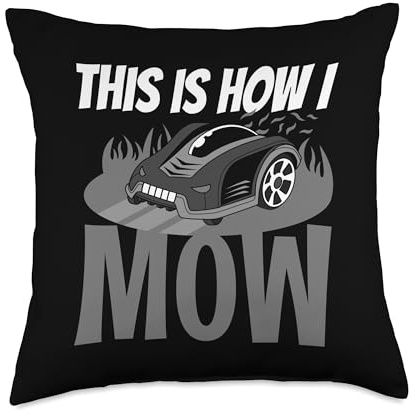 Remote Control Robot Mower Cool Automatic Robotic Lawn Mower Throw Pillow