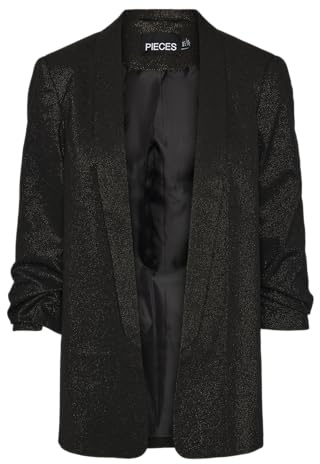 PIECES Pcbosella - Blazer 3/4 Glitter Noos, Negro, XL
