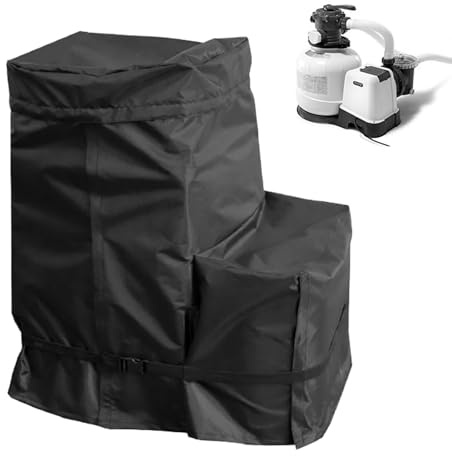 Pool Pump Cover, Pool Sand Filter System Cover For 14-16 INTEX Clear Filter Pump Outdoors Garden Swimming Pool Pump Box Cover 420D Oxford Waterproof Full Tarpaulin UV-Resistant Covers