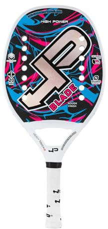 HP BLADE, Racchetta Beach Tennis 100% Carbonio 3K- Superficie Trattamento Super Grip - Eva High Power – Leggera e Bilanciata – Profilo 20 mm - Custodia inclusa - campione d'Italia